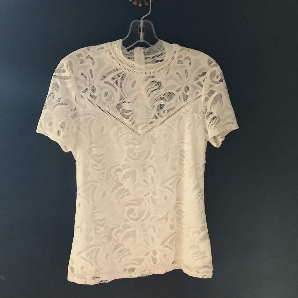 NWOT Lace Top with Zip Back
